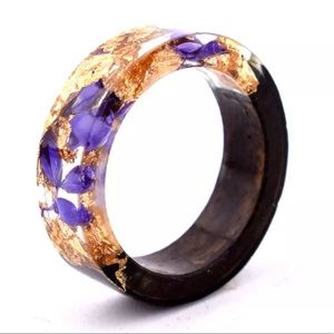 Handmade wood and resin ring